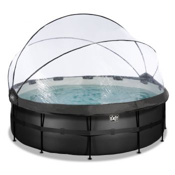 zwart rond zwembad 427 x 122 cm
