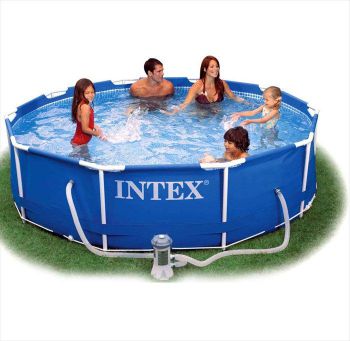 Intex Metal Frame zwembad 305 x 76 cm-Met 12-Volt filterpomp